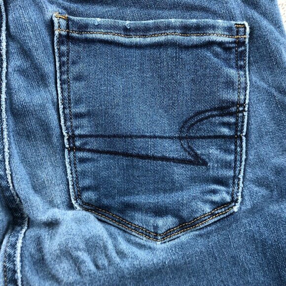 2 American Eagle Women Jeans Size 00 Lot Of Two Distressed Blue Denim Skinny Leg - Picture 12 of 16